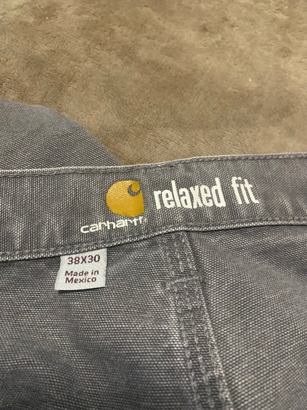 Men's Carhartt pant size 38x30 green relaxed fit, tan classic fit
